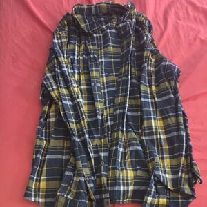 Banana Republic Blue and Yellow Plaid Casual Button Down Shirt